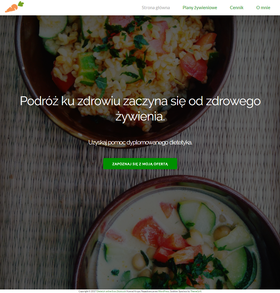 a screenshot of a dietitian's website
